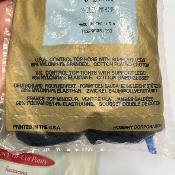 Silkies Nylons size Large Navy Blue & Taupe - Lot of 3 - Vintage - Made in USA - Picture 5 of 9